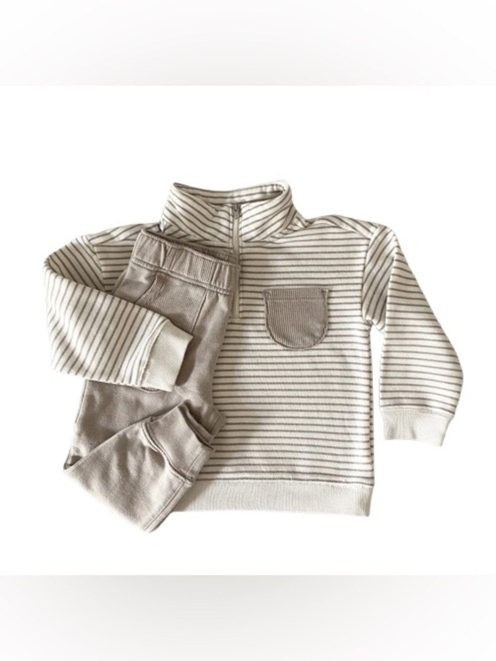 Carter’s Toddler Boy 2-Piece Striped  Pullover & Pant Set - Ivory- 3T